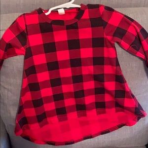 Hi low black and red checked dress